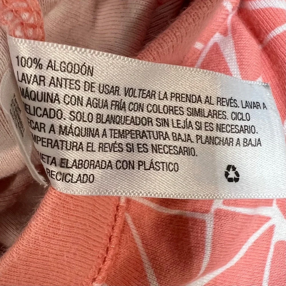 Cat & Jack Kids Pink Geometric Heart Cotton Pajama Set Size 10 Oatmeal Coral